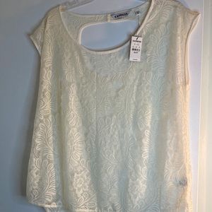 NWT Express Ivory Lace Top